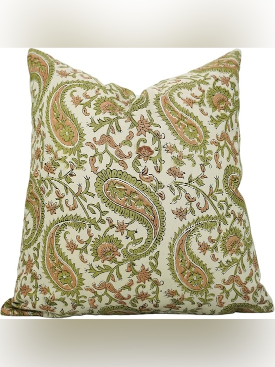Other - 🆕Bohemian Soft Linen Hand Block Print Floral Vintage Kiara Pillow Cover 22”x22”